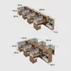Modern Simple Partitioned Multiperson Staff Desk - Maoters