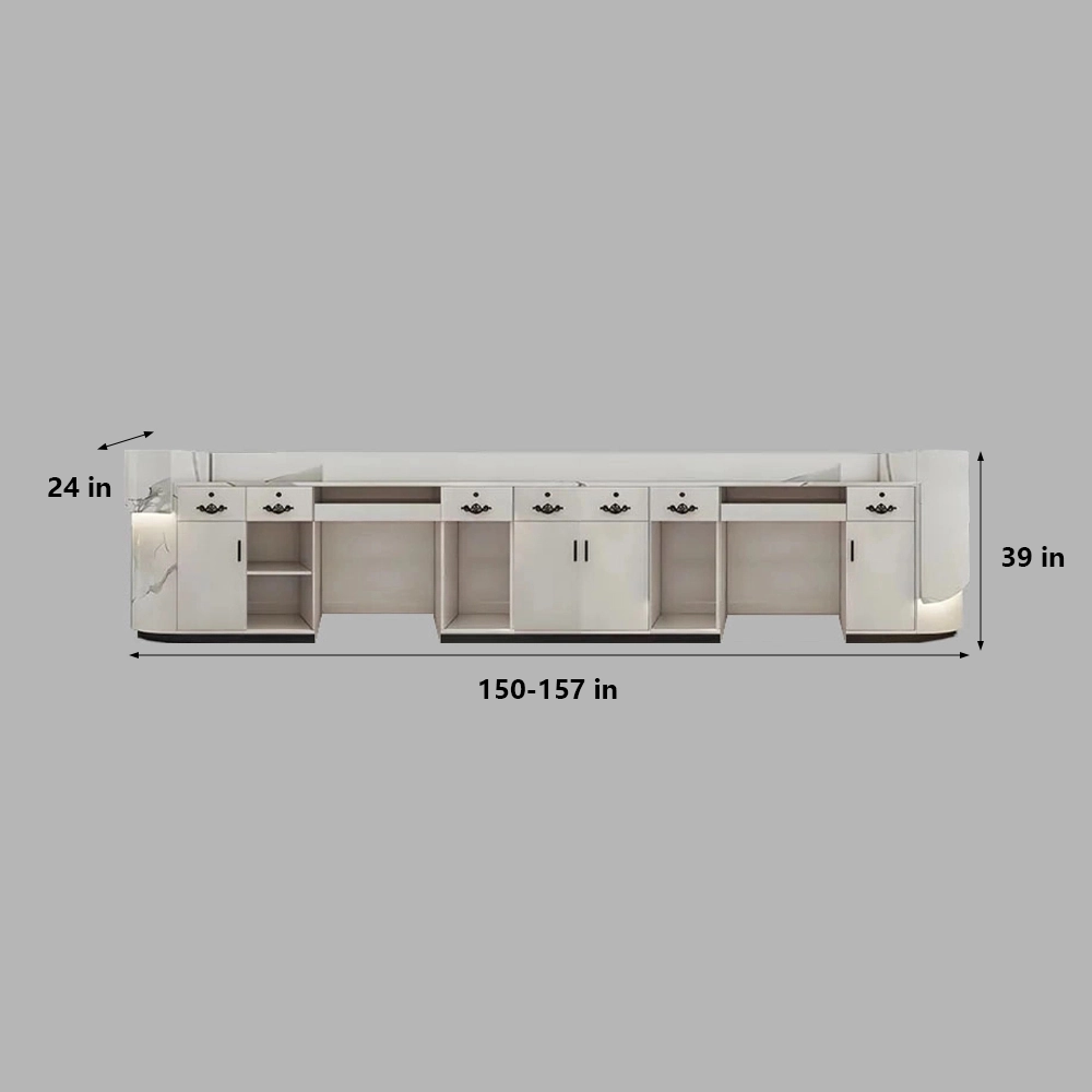 Modern Curved Front Desk Reception Desk Cashier Desk