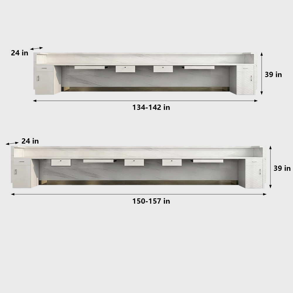 Imitation Marble Pattern Front Desk - Elegant Service Desk