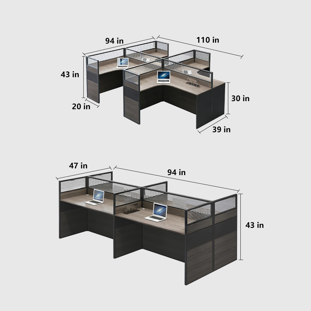 Minimalist Office Desk with Screen Partition