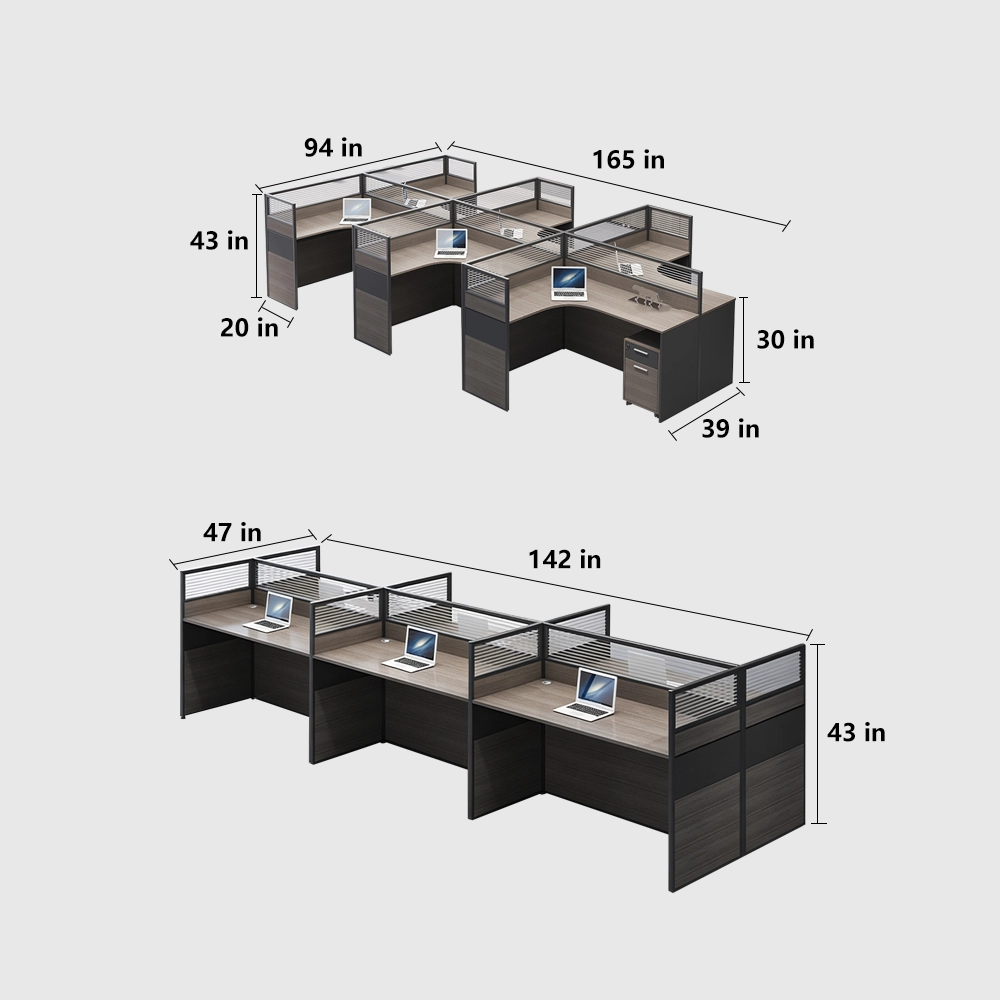 Minimalist Office Desk with Screen Partition