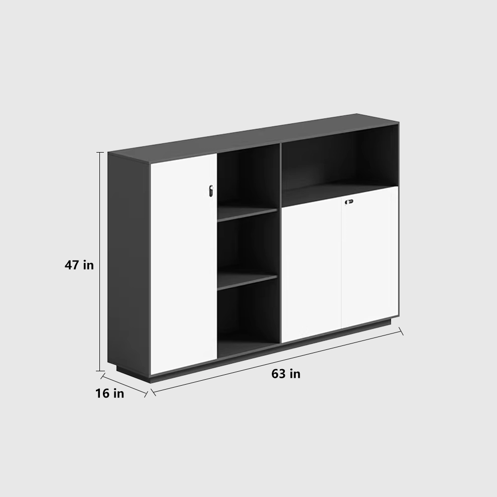 Wooden Office Low Cabinet - Simple Design
