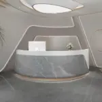 Curved Beauty Salon Bar Counter