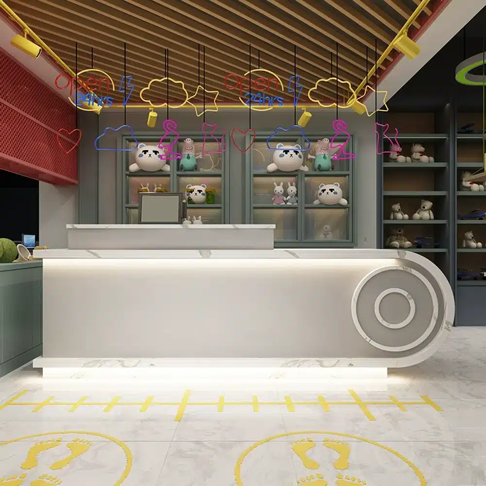 Modern Minimalist Curved Counter - Maoters