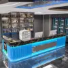 Elegant Marble Rock Slab Reception Desk
