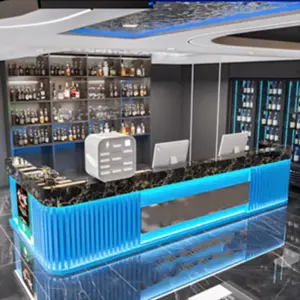 Elegant Marble Rock Slab Reception Desk