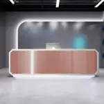 Sleek Stainless Steel Reception Desk - Enhance Your Space