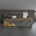 Vintage Faux Stone Cashier's Desk