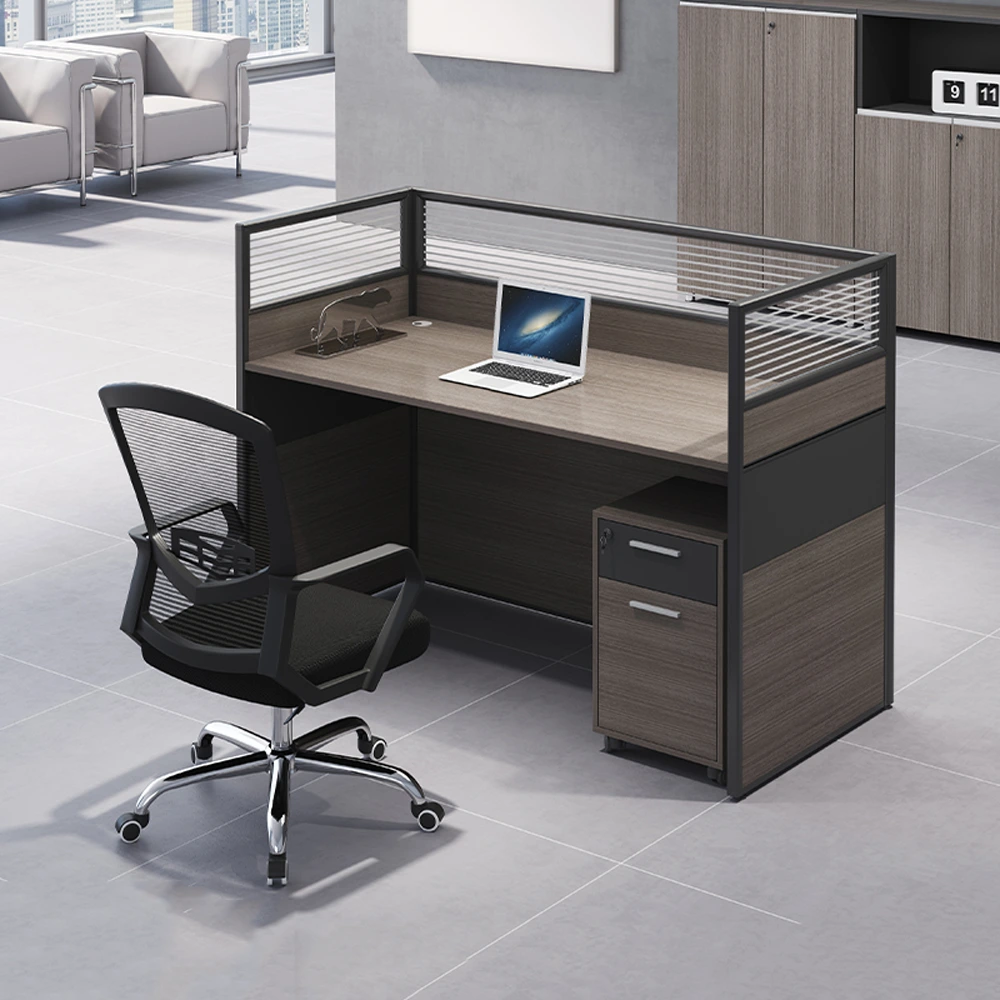 Minimalist Office Desk with Screen Partition