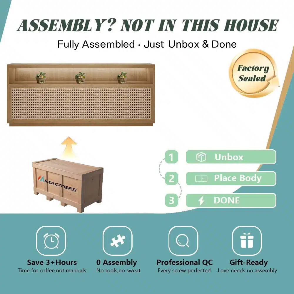 Simple Rattan Cashier Counter - Maoters