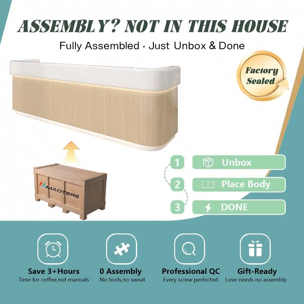 Modern Simple Wood Grain Reception Desk - Maoters Modern Simple Wood Grain Reception Desk - Maoters