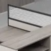 Minimalist Desk with Screen Dividers
