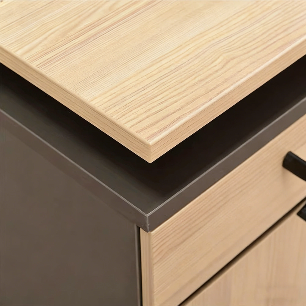 Minimalist Modern Desk with Slat Screen - Maoters