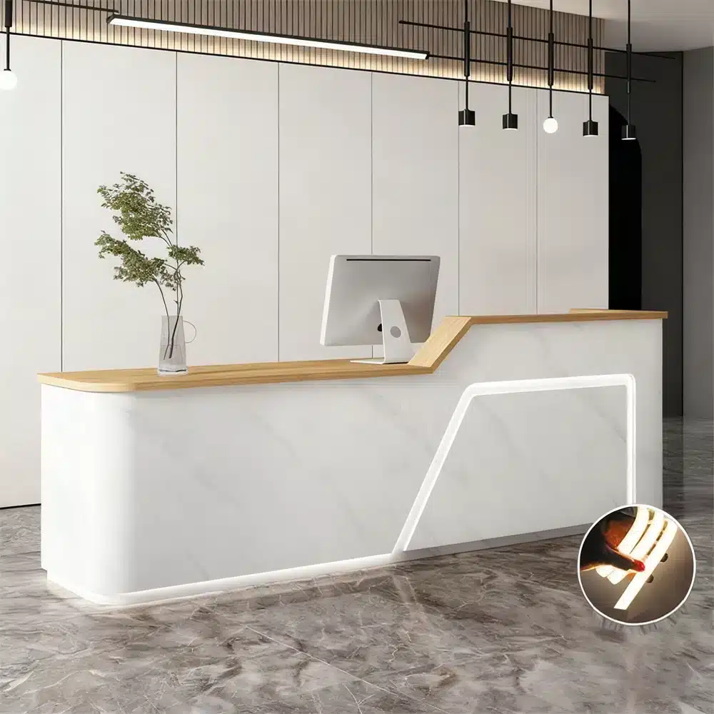 Curved Cashier Front Desk Counter - Maoters