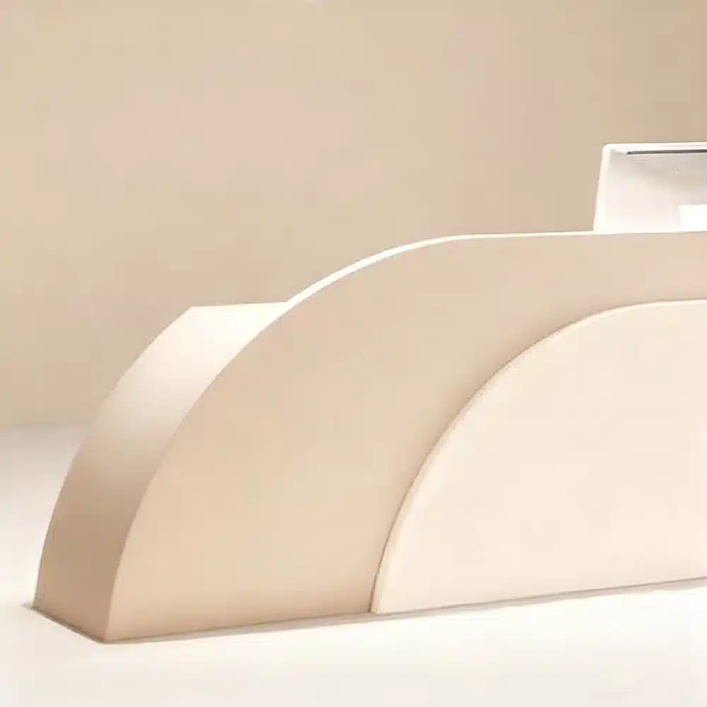 Stylish Curved Cashier Counter for Beauty Salons