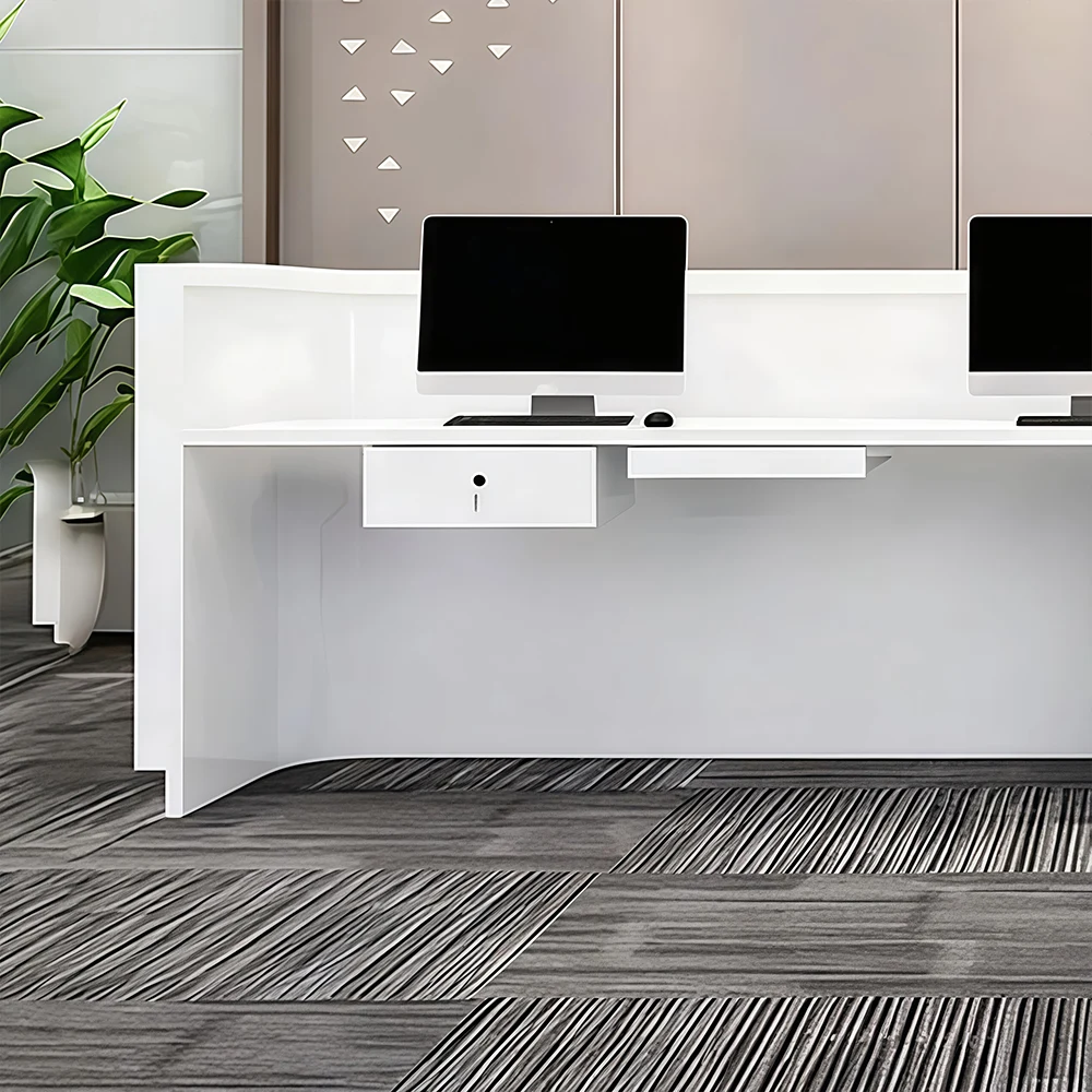 Lacquered Curved Company Reception Desk
