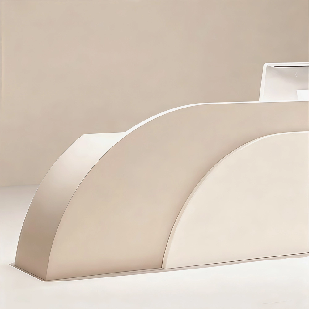 Stylish Curved Cashier Counter for Beauty Salons Stylish Curved Cashier Counter For Beauty Salons
