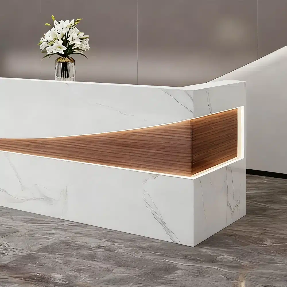 Modern Simple Reception Desk - Sleek Lacquer Finish Modern Simple Reception Desk - Sleek Lacquer Finish