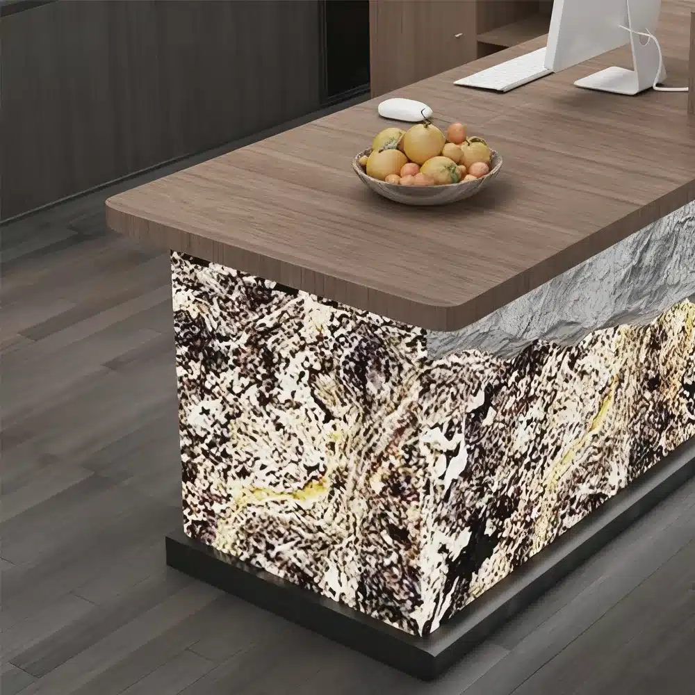 Vintage Faux Stone Cashier's Desk Vintage Faux Stone Cashier's Desk