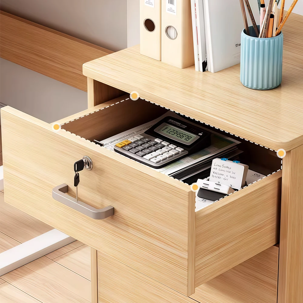 Wooden Office File Cabinet with Lock - Maoters