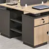 Minimalist Modern Desk with Slat Screen - Maoters