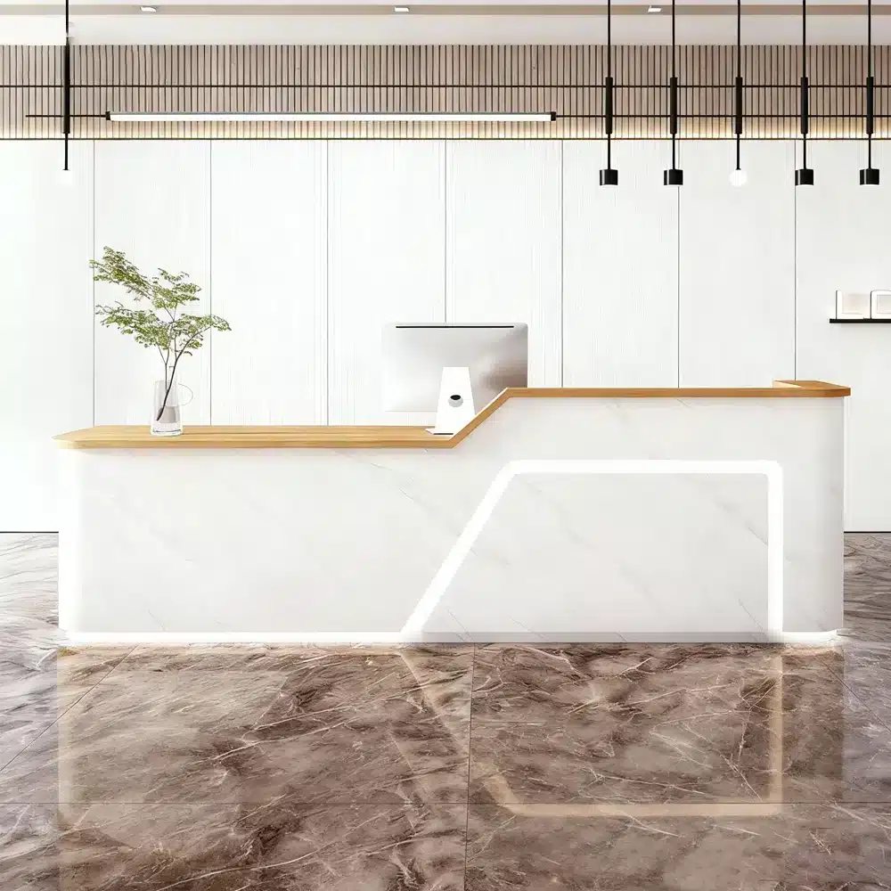 Curved Cashier Front Desk Counter - Maoters