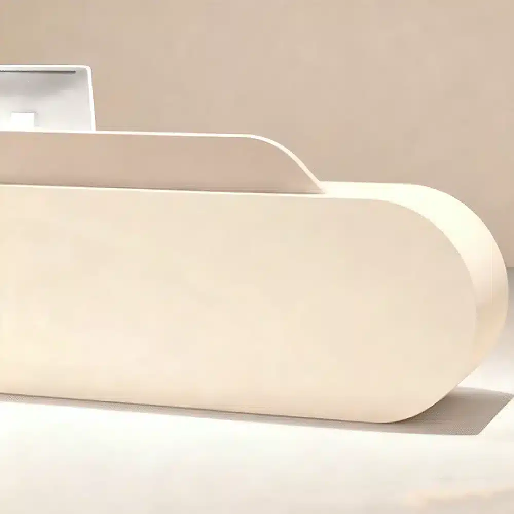 Stylish Curved Cashier Counter for Beauty Salons
