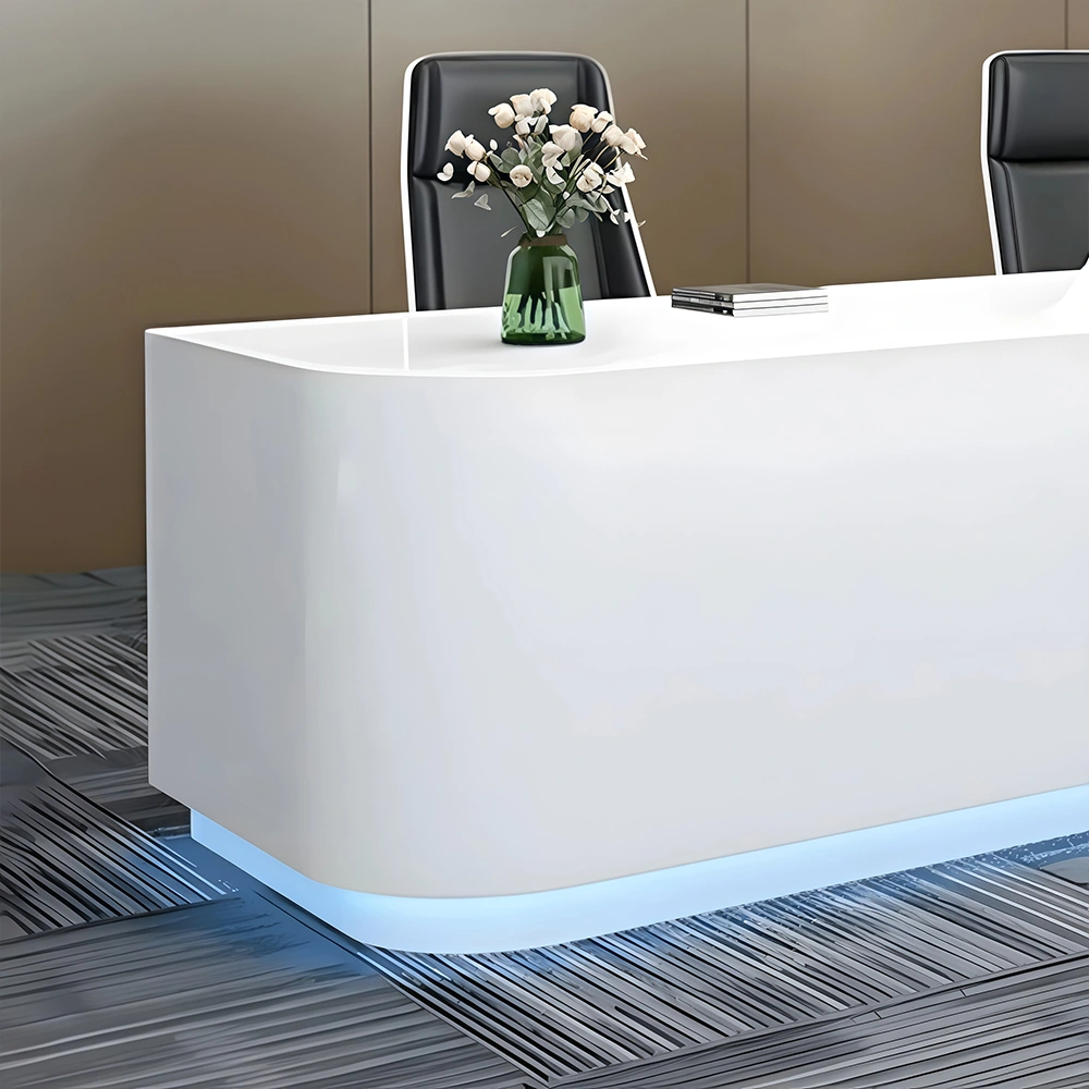 Lacquered Curved Company Reception Desk