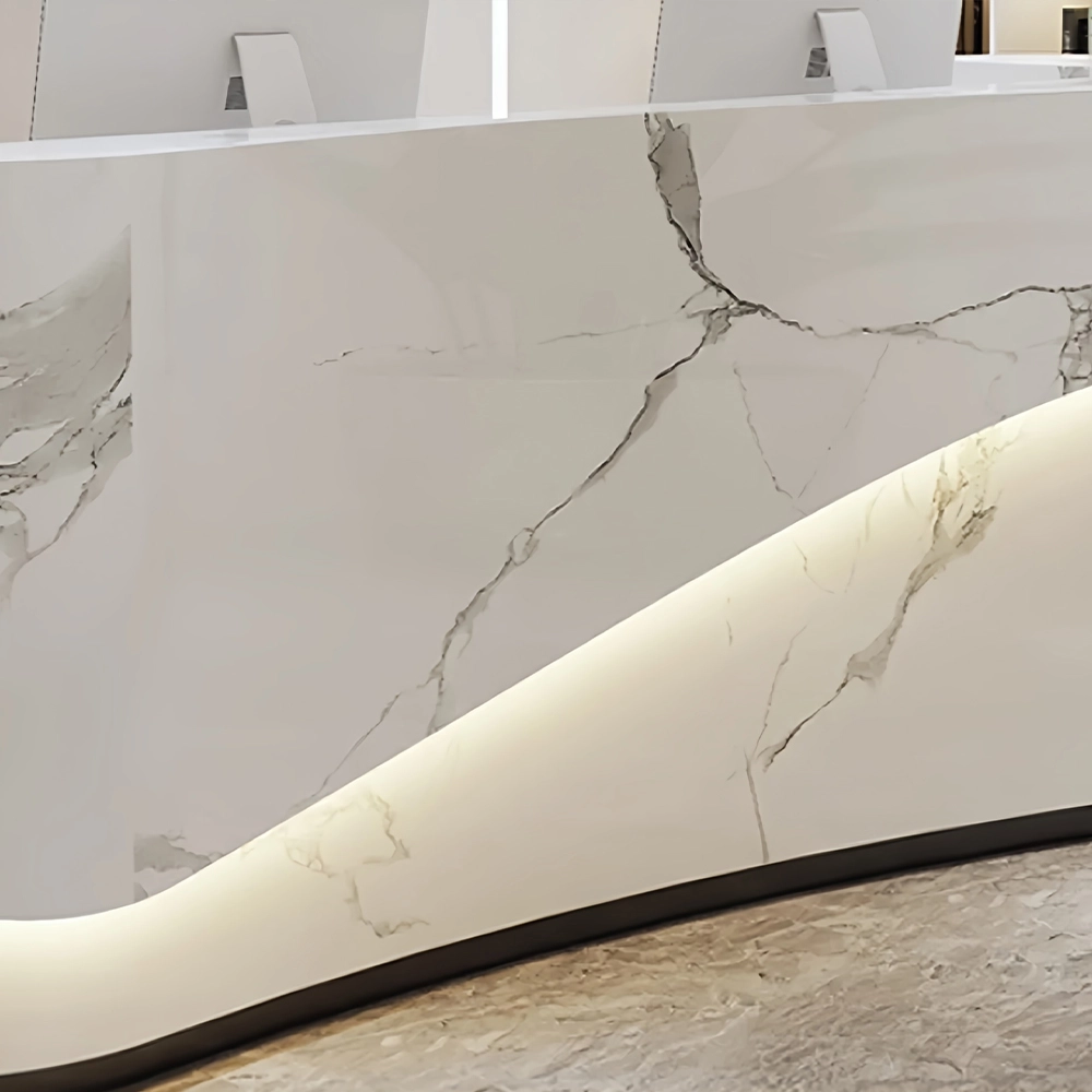 Modern Curved Front Desk Reception Desk Cashier Desk
