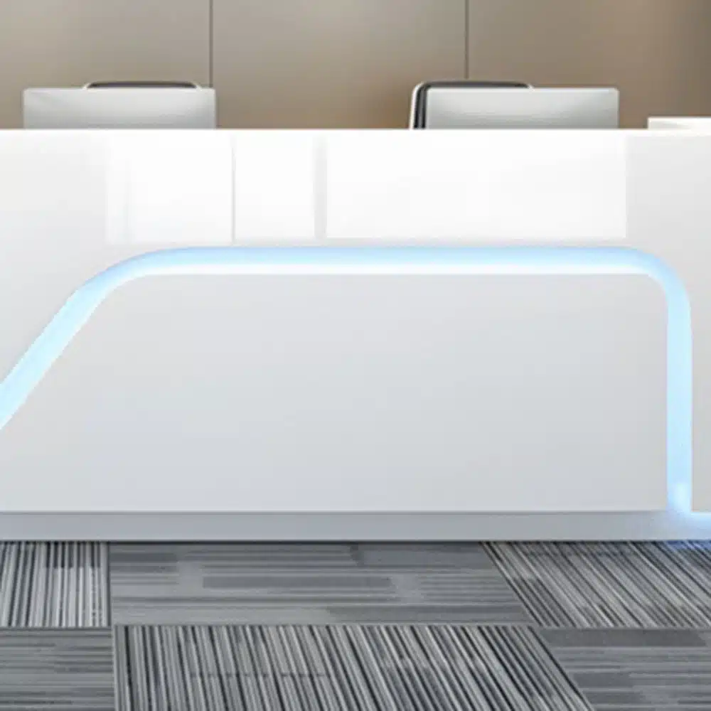 Lacquered Curved Company Reception Desk Lacquered Curved Company Reception Desk
