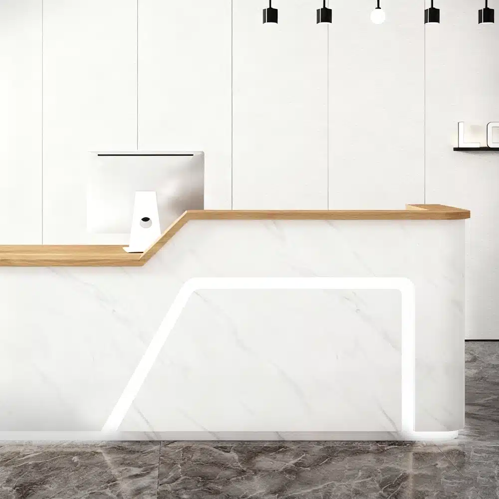 Curved Cashier Front Desk Counter - Maoters Curved Cashier Front Desk Counter - Maoters