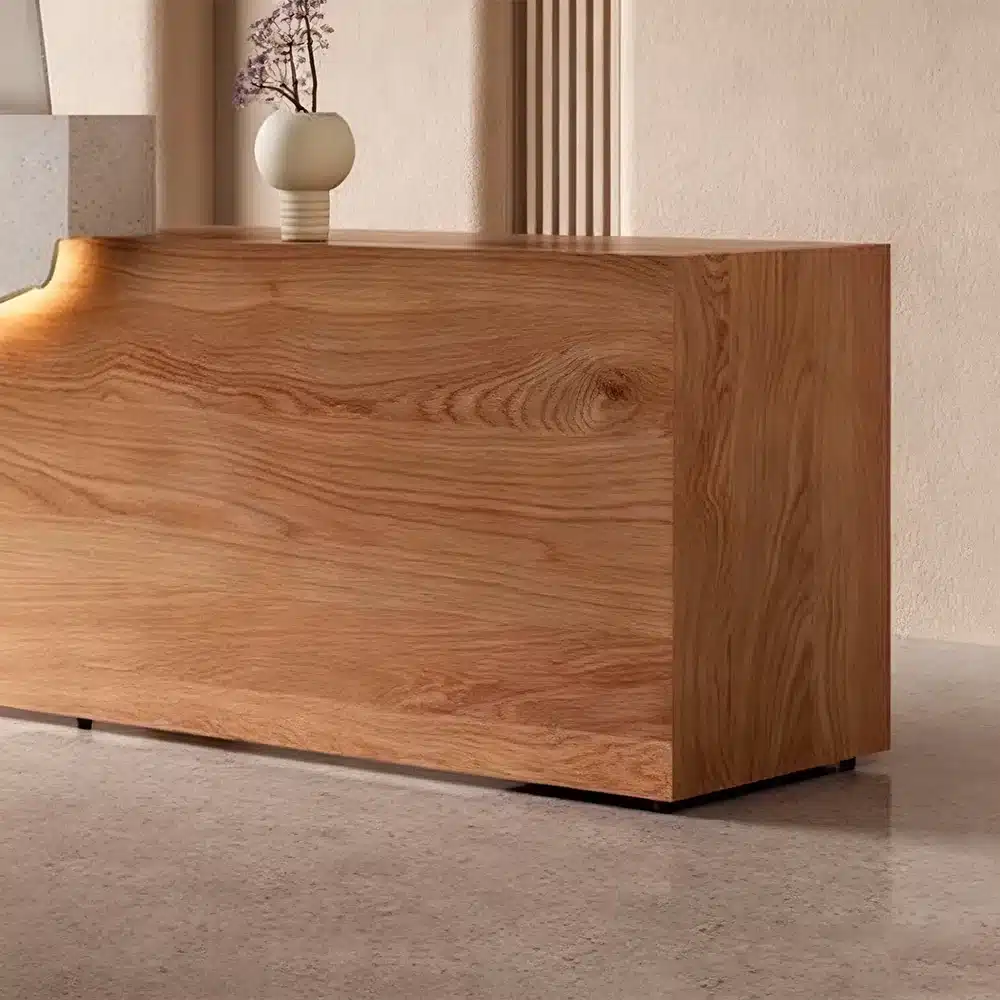Solid Wood Corporate Office Reception Desk