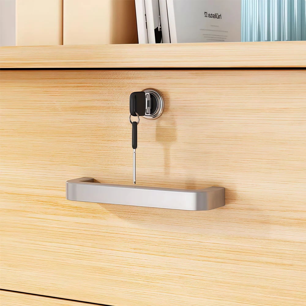 Wooden Office File Cabinet with Lock - Maoters