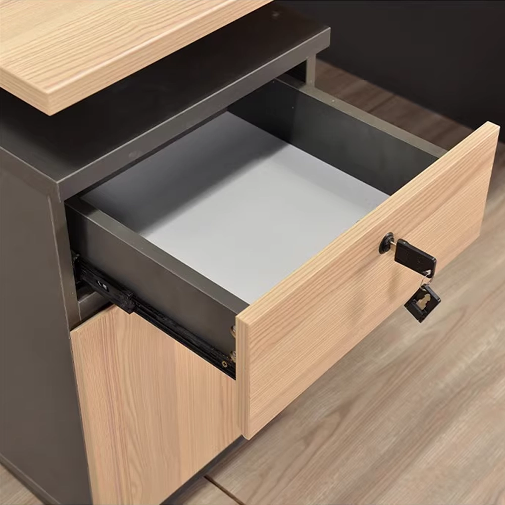 Minimalist Modern Desk with Slat Screen - Maoters