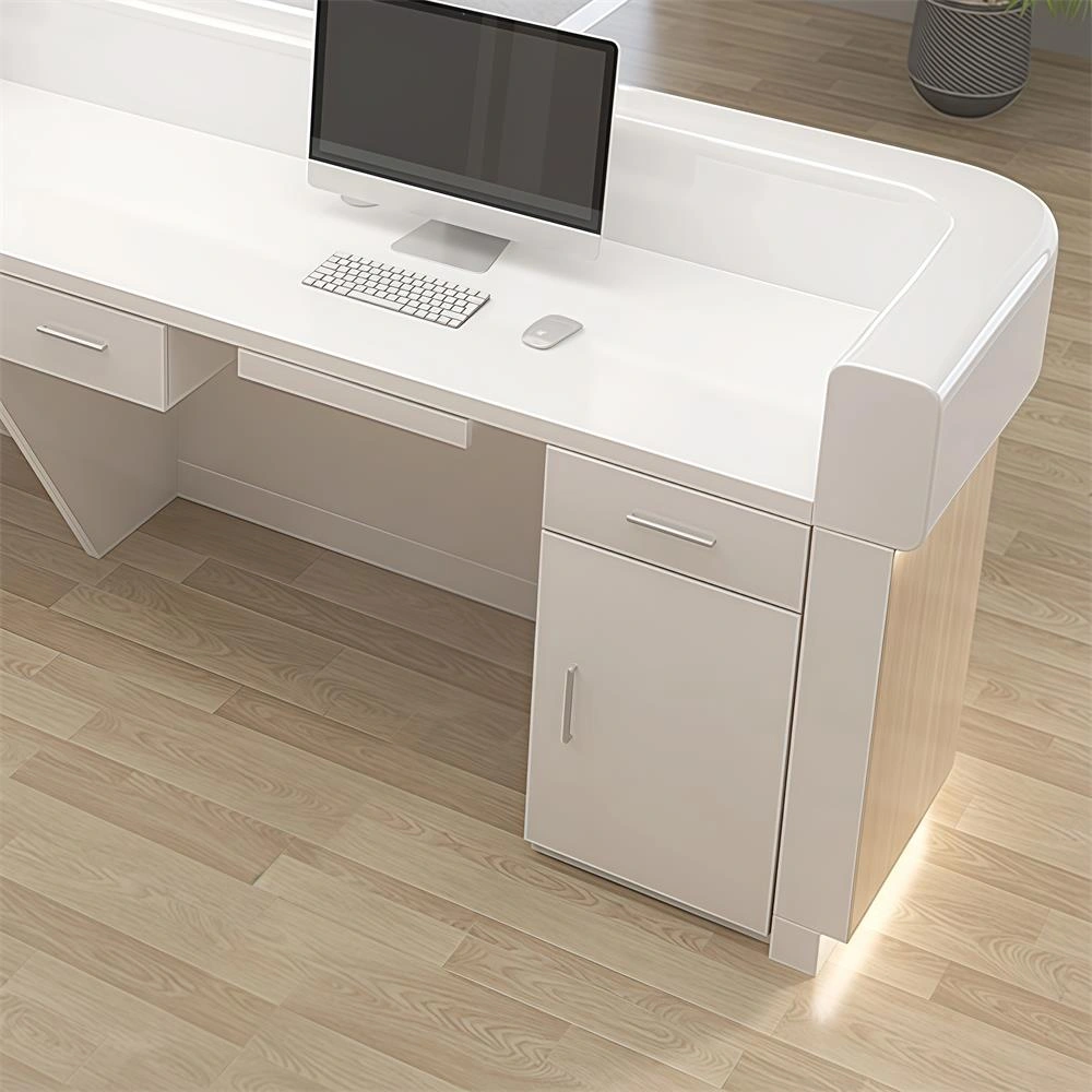 Modern Simple Wood Grain Reception Desk - Maoters