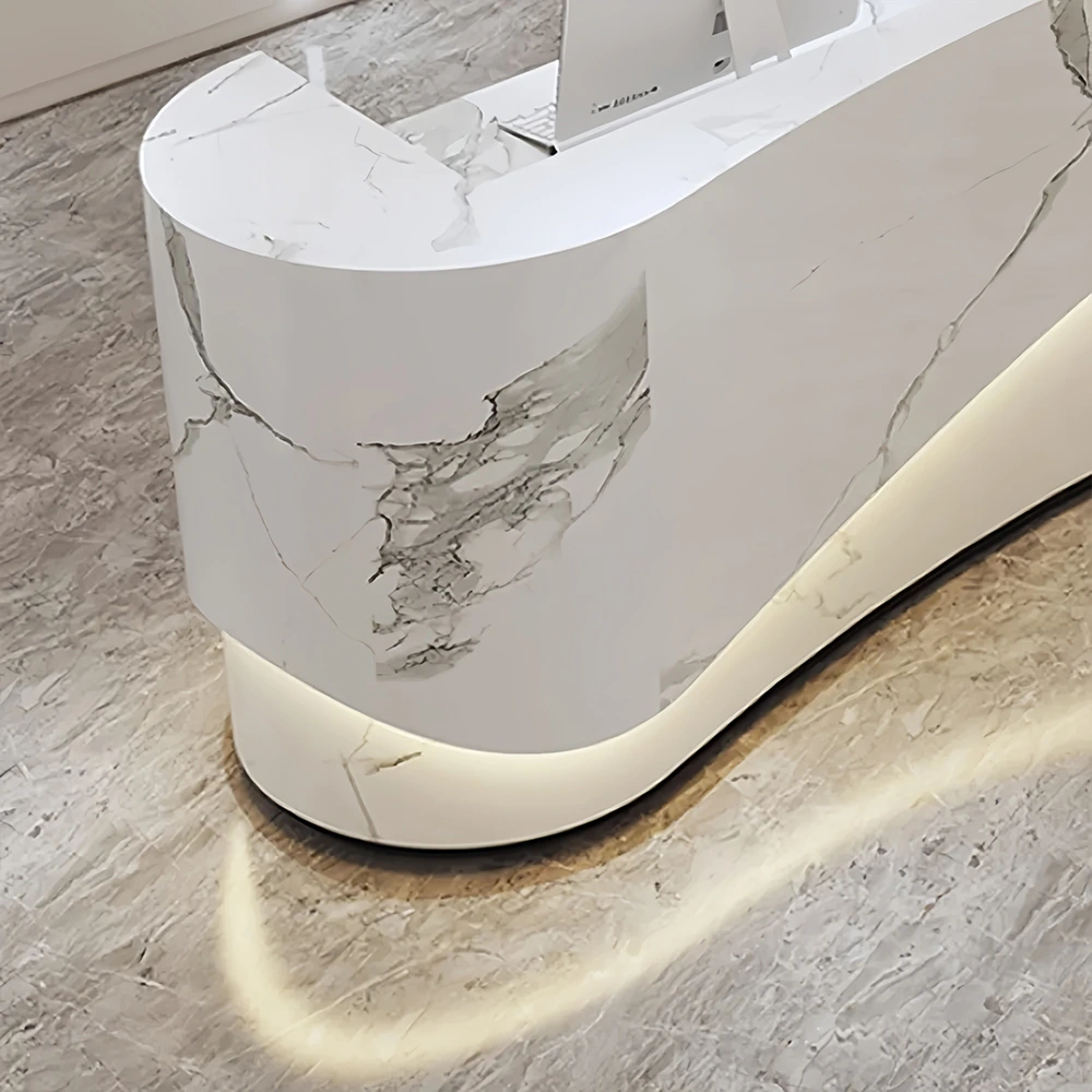 Modern Curved Front Desk Reception Desk Cashier Desk