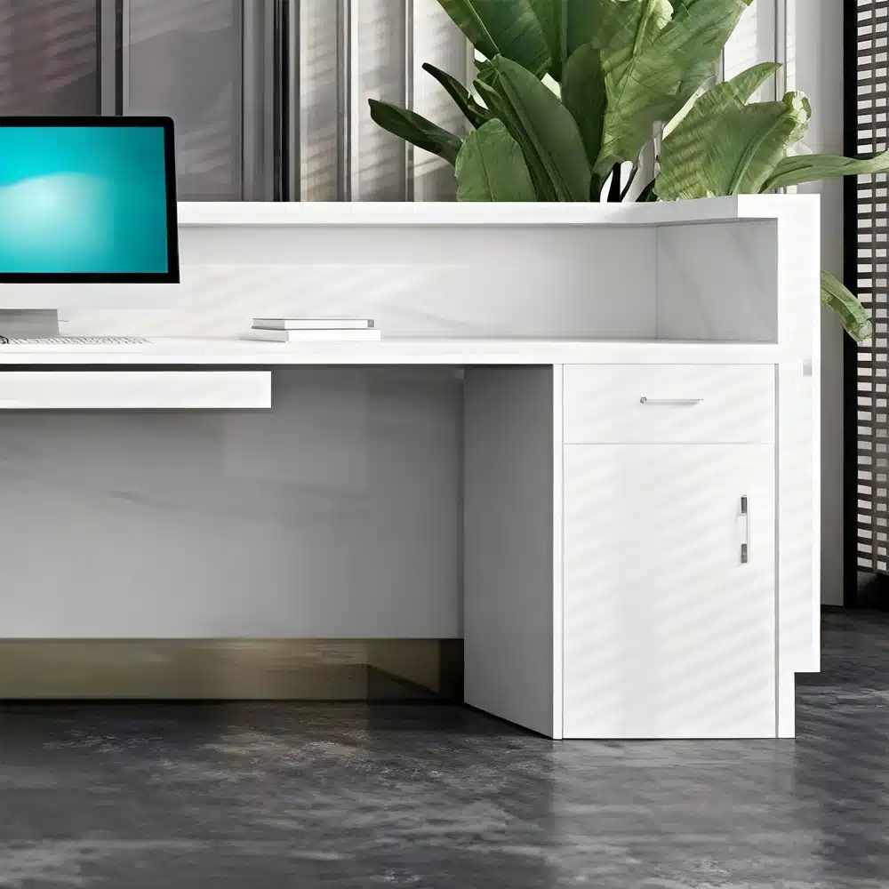 Imitation Marble Pattern Front Desk - Elegant Service Desk Imitation Marble Pattern Front Desk - Elegant Service Desk