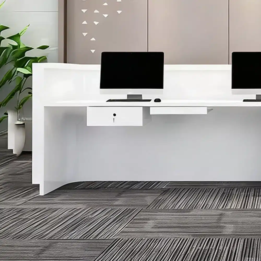 Lacquered Curved Company Reception Desk Lacquered Curved Company Reception Desk