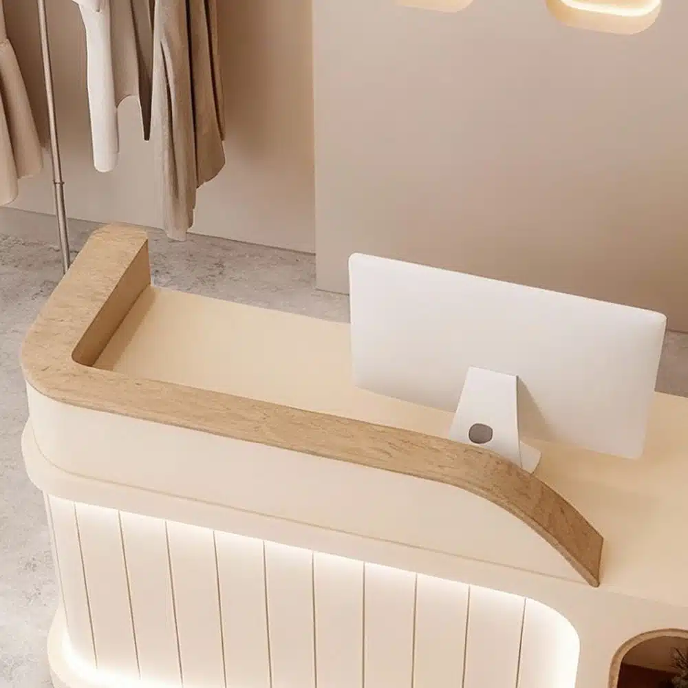 Customizable Corner Reception Desk With Light Customizable Corner Reception Desk With Light