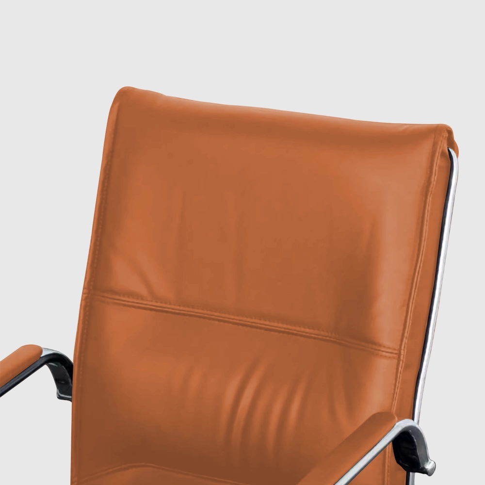 Bowed Leather Office Chair