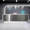 Stainless steel (mirror finish) Sleek Stainless Steel Reception Desk - Enhance Your Space