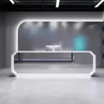 Sleek Stainless Steel Reception Desk - Enhance Your Space