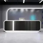 Sleek Stainless Steel Reception Desk - Enhance Your Space