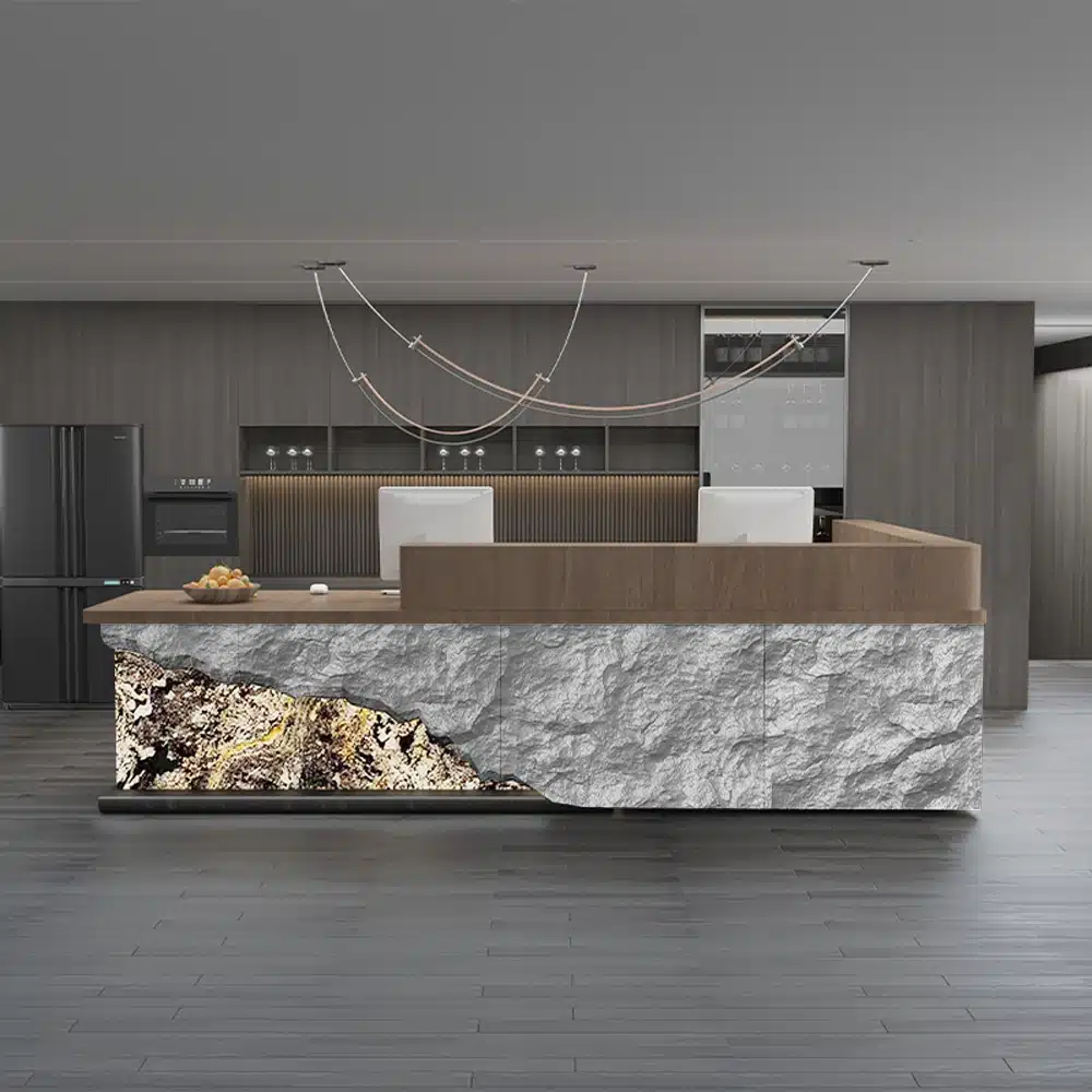 Vintage Faux Stone Cashier's Desk