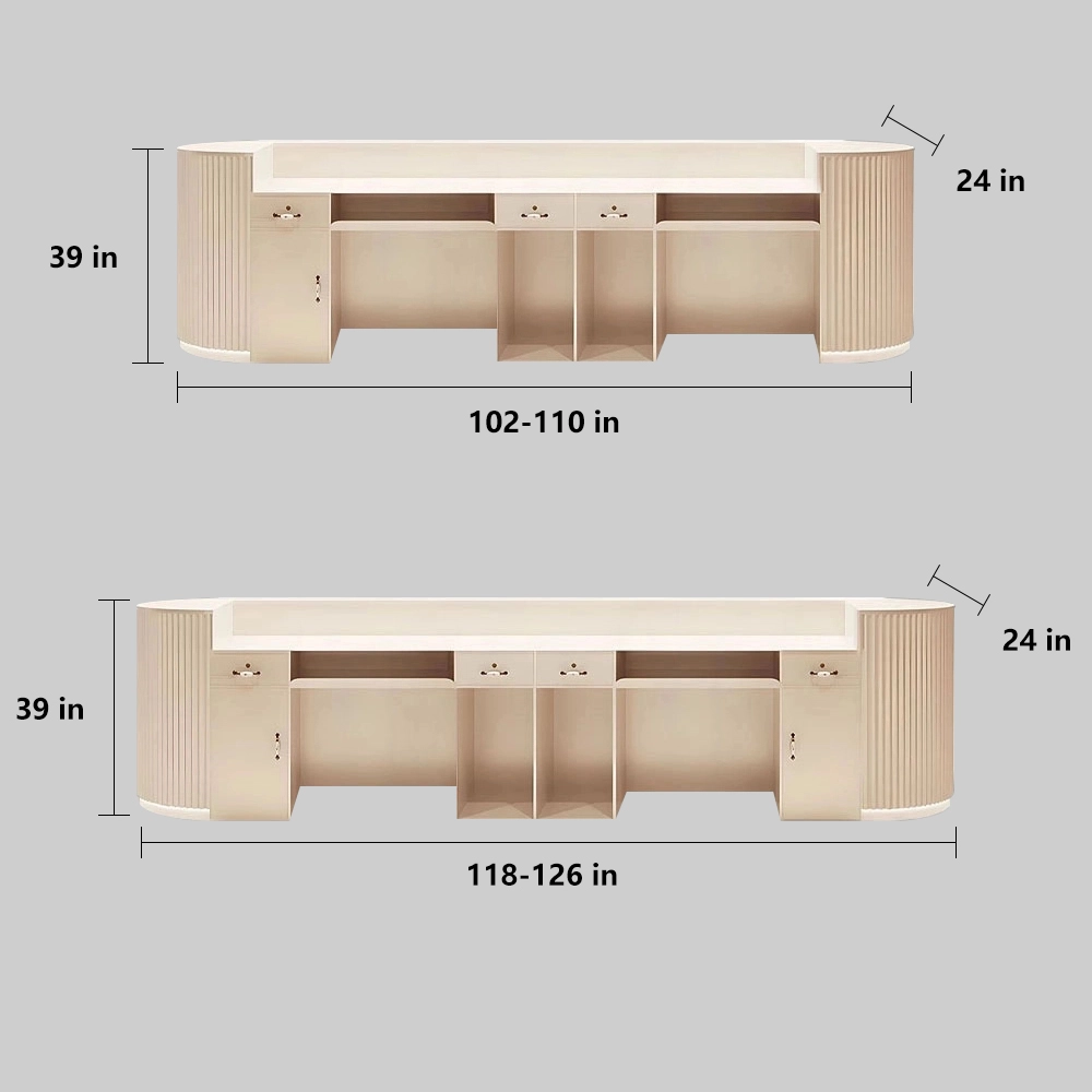 Cream Style Cashier Desk - Boutique Counter
