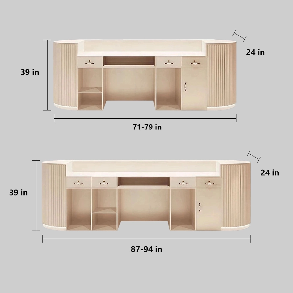 Cream Style Cashier Desk - Boutique Counter
