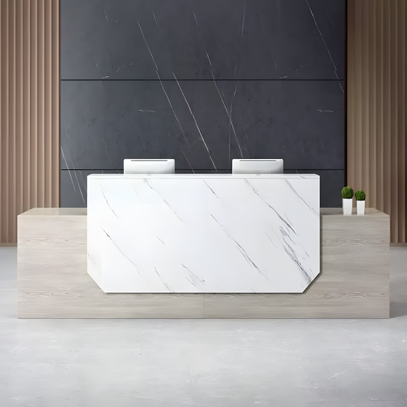 Minimalist Office Front Desk - Modern Reception Counter