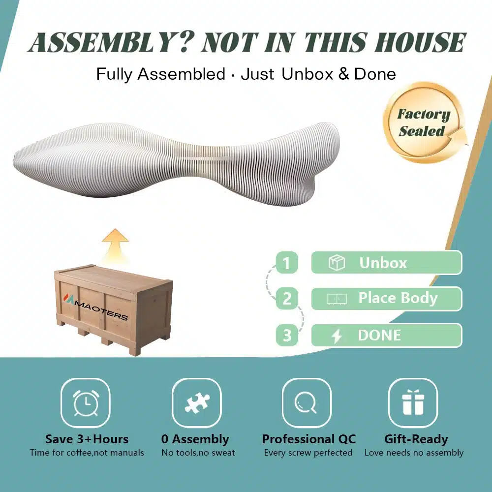 White Lacquer Reception Desk - Curved Front Counter