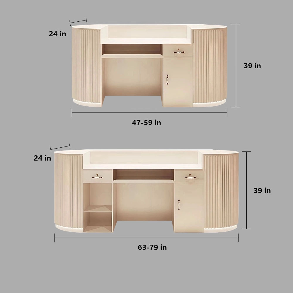 Cream Style Cashier Desk - Boutique Counter