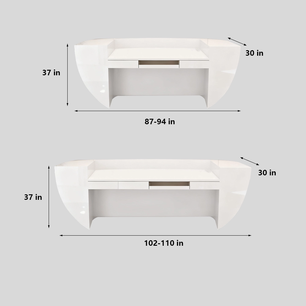 Branding Reception Desk - Sleek Lacquer Design
